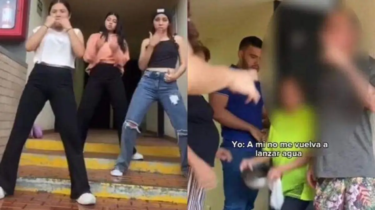 Jóvenes graban baile para TikTok y las mojan